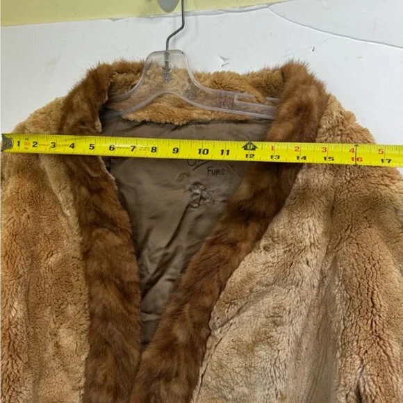 Creeds Vintage 70s Sheared Beaver Mink Cur Jacket Crop Short Soft Cape Wrap Coat - Picture 14 of 16